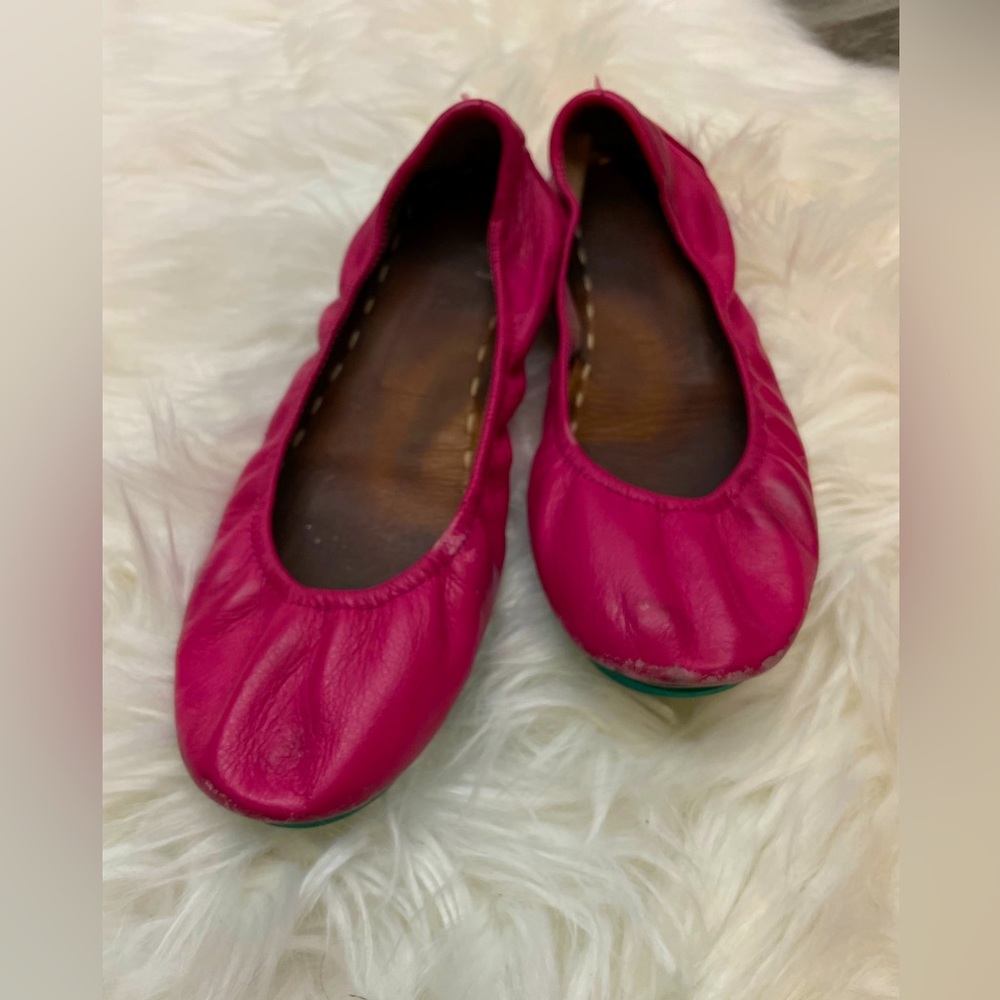 Tieks Pink Ballet Flats with Elastic Trim